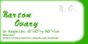 marton ovary business card